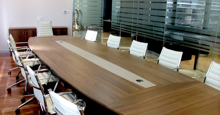 Walnut boardroom furniture