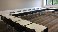 Lecture room chairs and desk