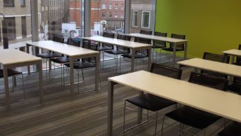 Classroom layout with form tables