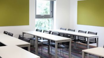 Shared desk format classroom