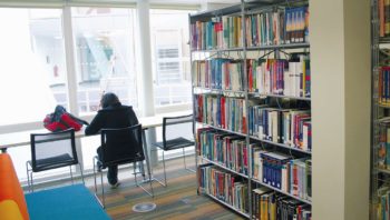 Study area in school library