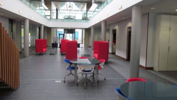 Meeting and social spaces in foyer