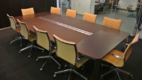 Ten person table with leather chairs