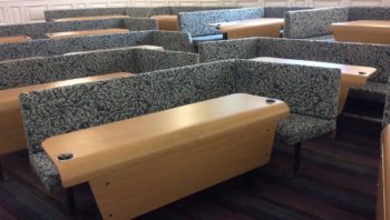 Modern padded lecture seating