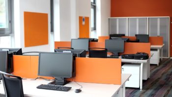 Classroom with shared desk layout