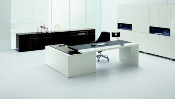 Ebony and white executive office