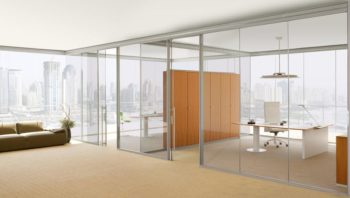 Glass panel private office