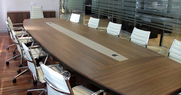 Office seating at meeting table