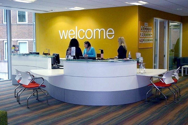 Staff at reception desk