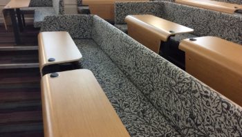 Upholstered and beech lecture seating