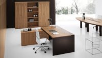 Desk and storagein open plan home