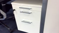 Chrome and white filing cabinet